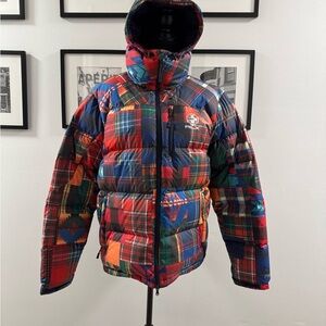 Polo Ralph Lauren Aztec Patchwork Down Puffer Jacket.